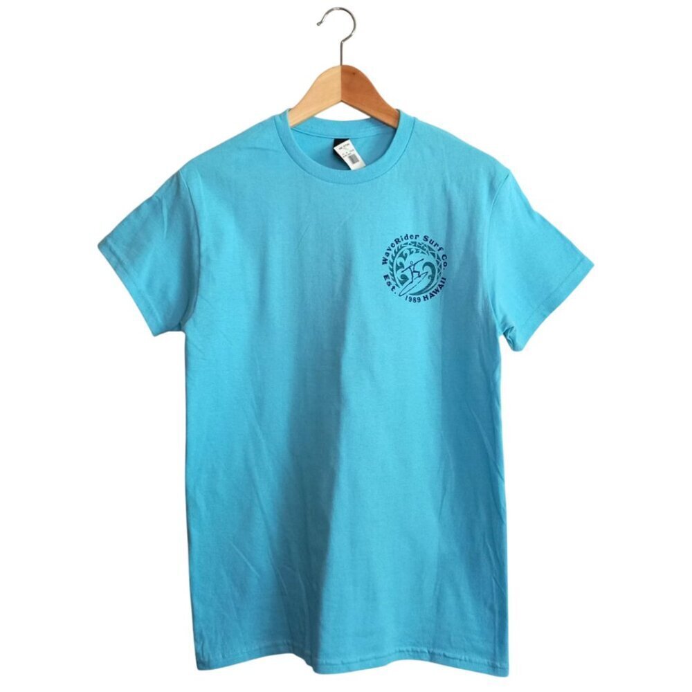 WaveRider Surf Co. Graphic T-Shirt Turquoise Size S NWT